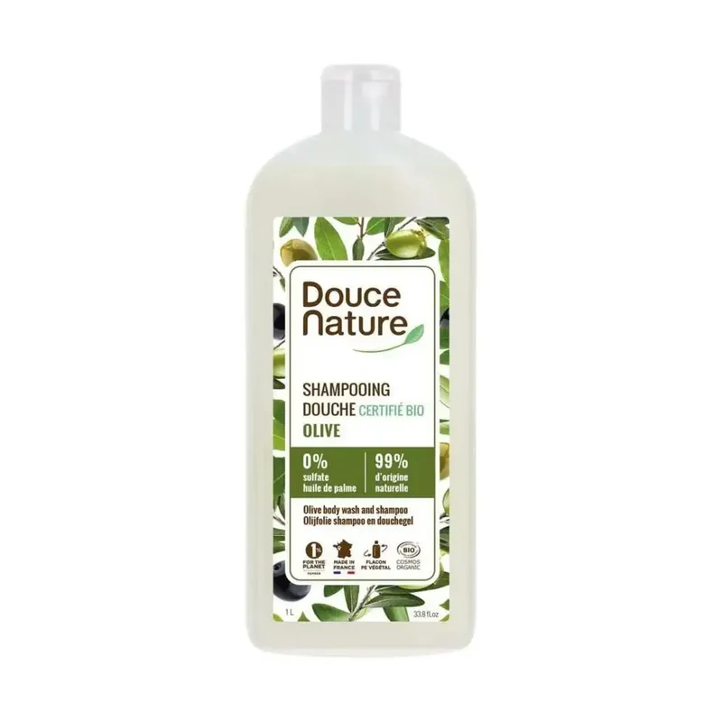 Douce Nature Douchegel & shampoo olijf biologisch 1 liter