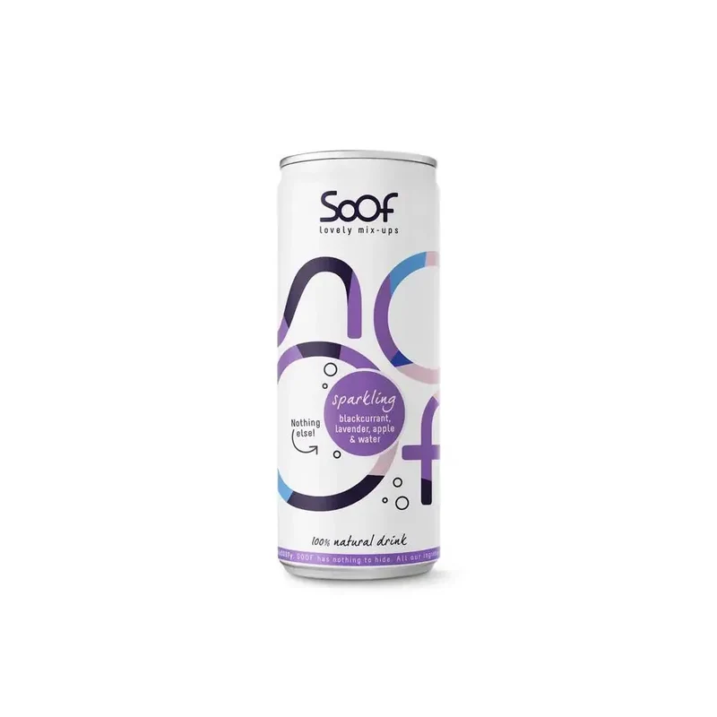 Soof Drinks sparkling zwarte bes, lavendel & appel 250 ml
