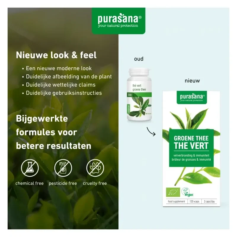 Purasana Bio groene thee 120 vcaps