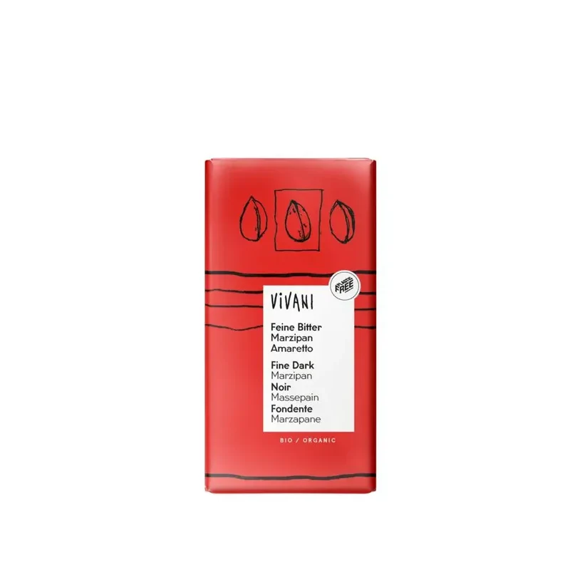 Vivani Chocolade puur met marsepein & amaretto 100 gram
