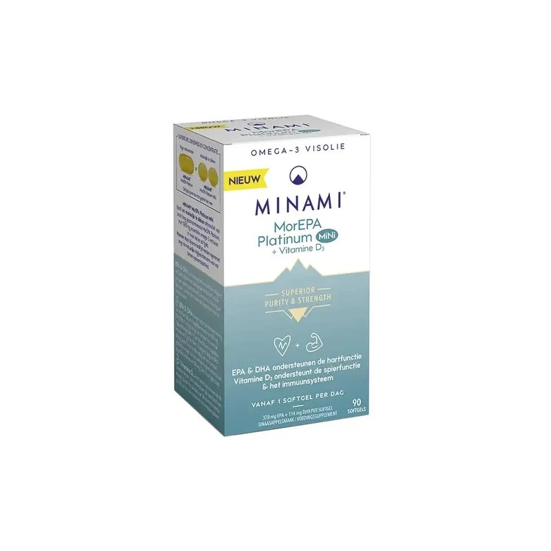 Minami MorEPA platinum mini + vitamine D3 90 softgels