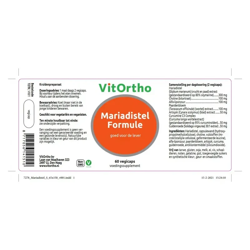 VitOrtho Mariadistel formule 60 vcaps