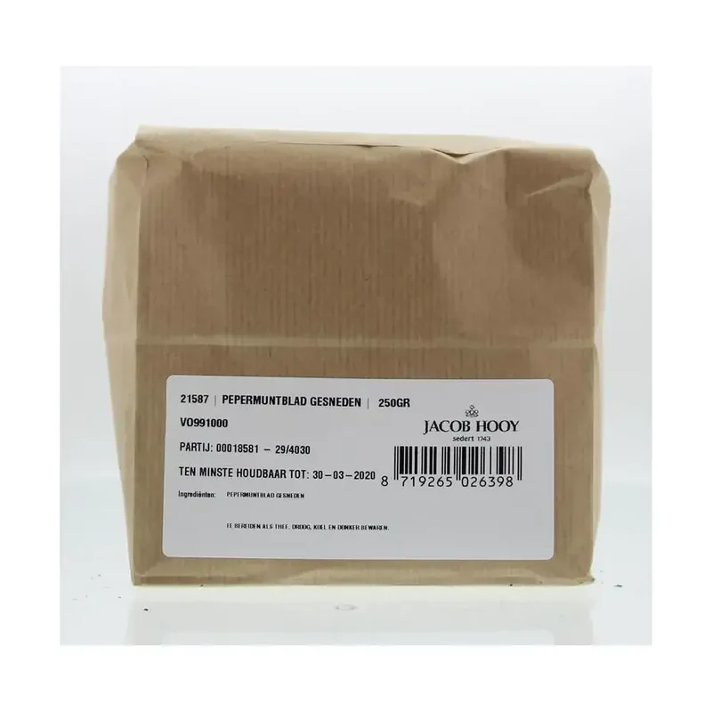 Jacob Hooy Pepermuntblad gesneden brunch 250 gram
