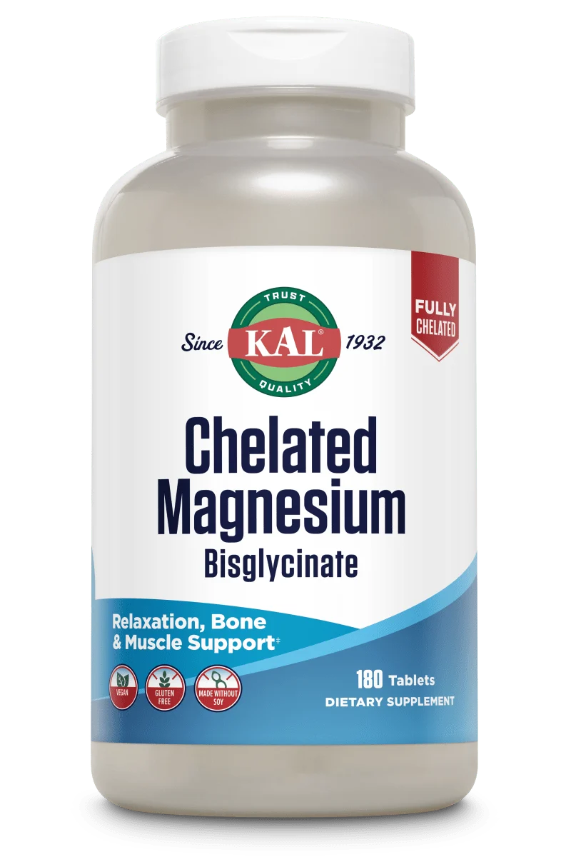 Kal Chelated Magnesium Bisglycinate 180ct
