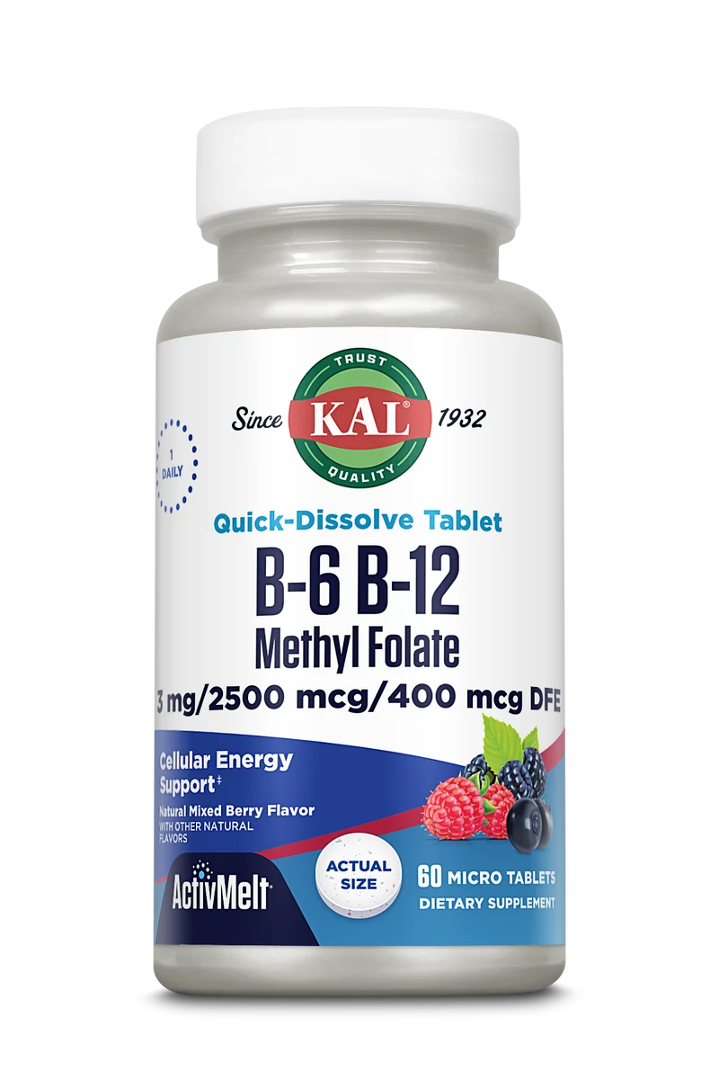Kal Vitamin B6 + Vitamin B12 Methyl Folate Mixed Berry