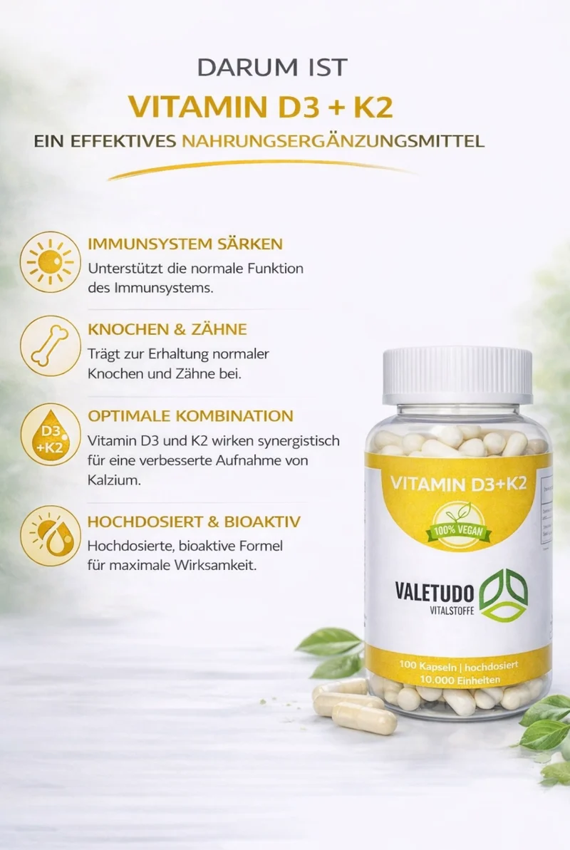Vitamin D3 + K2 - 10.000 I.E. hochdosiert