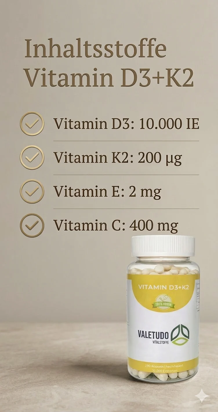 Vitamin D3 + K2 - 10.000 I.E. hochdosiert