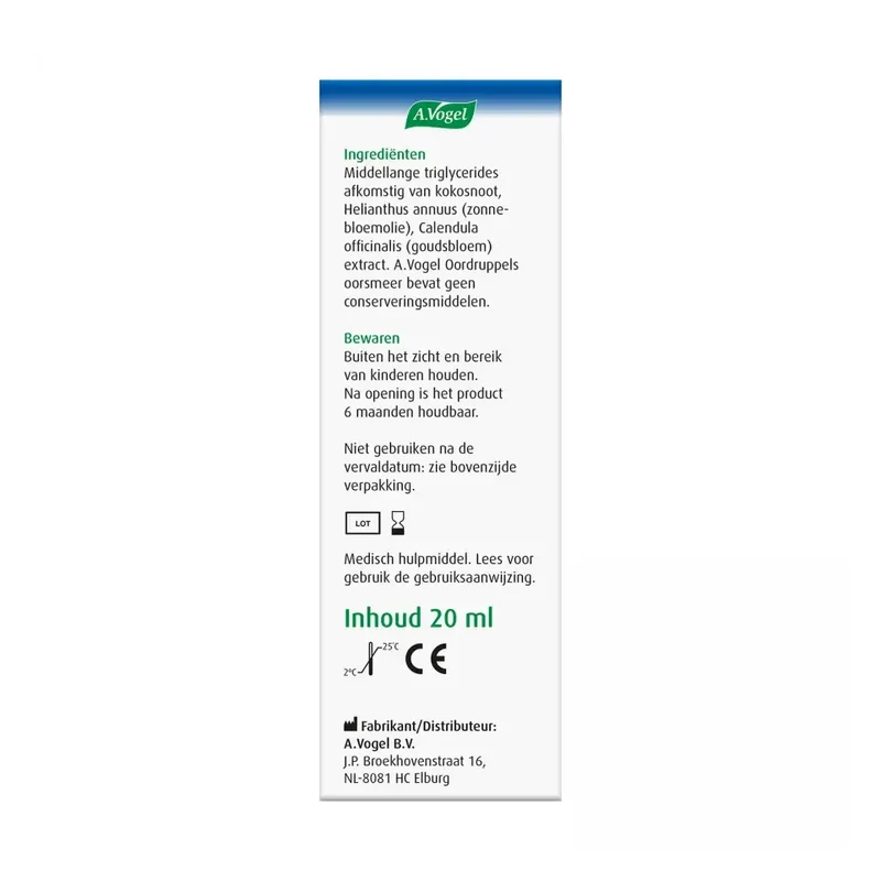A.Vogel Oordruppels oorsmeer 20 ml