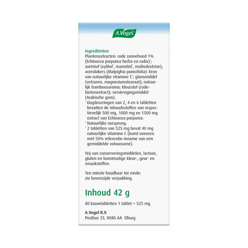 A.Vogel Echinaforce junior & vitamine c 80 kauwtabletten