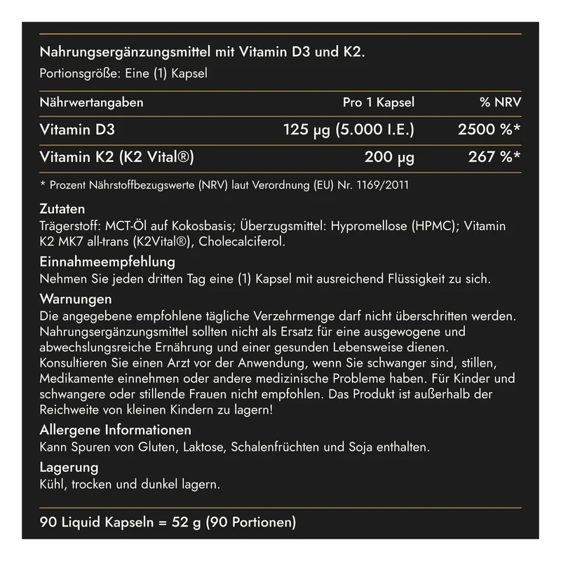 Vitamin D3 K2 Kapseln 5.000 I.E.