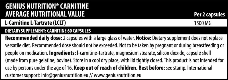 Carnitine 60caps/30serv