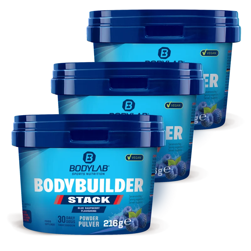 3 x Bodybuilder Stack Powder (elk 216g)