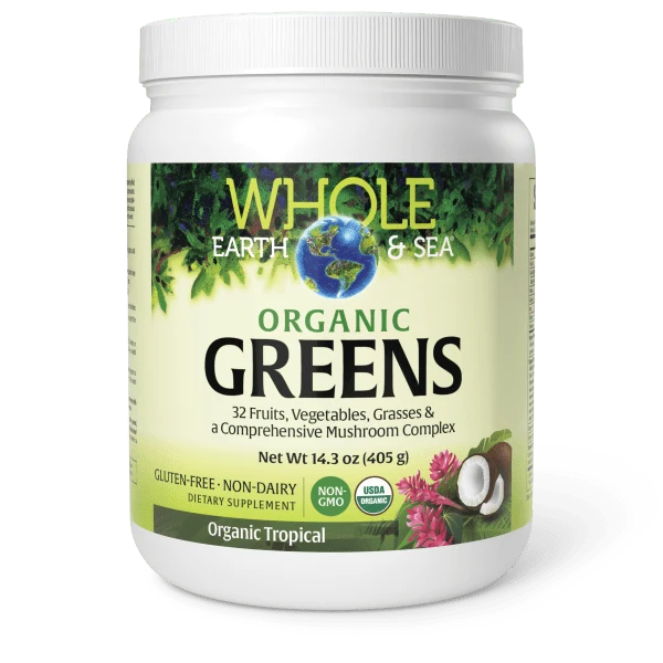 Natural Factors Whole Earth + Sea Fermented Organic Greens Organic Tropical