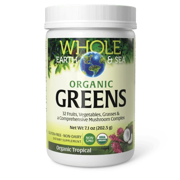 Natural Factors Whole Earth + Sea Fermented Organic Greens Organic Tropical