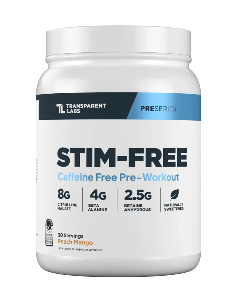 Transparent Labs Stim - Free Pre - Workout - Peach Mango