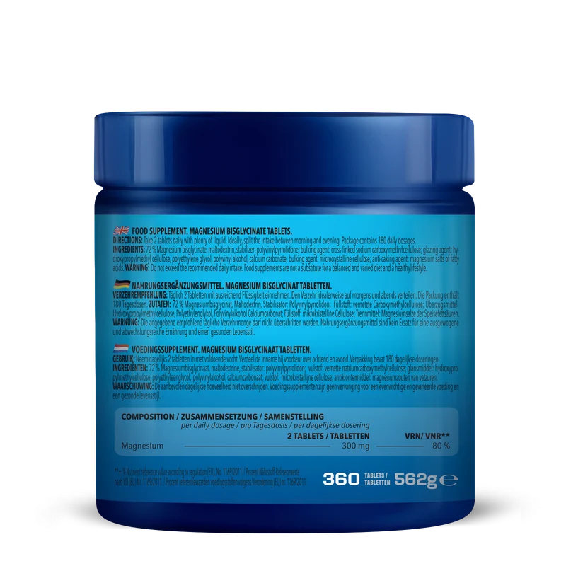 100% Magnesium Bisglycinat (360 tablets)