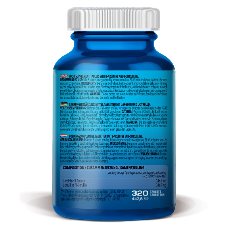 L-Arginine + L-Citrulline (320 tabletten)