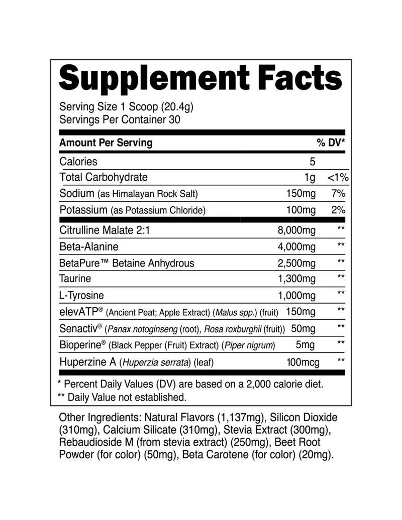 Transparent Labs Stim - Free Pre - Workout - Tropical Punch