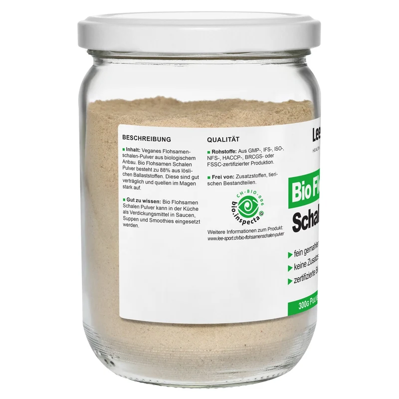 Bio Flohsamen Schalen Pulver