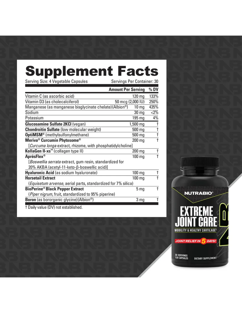 NutraBio Extreme Joint Care 30 Servings