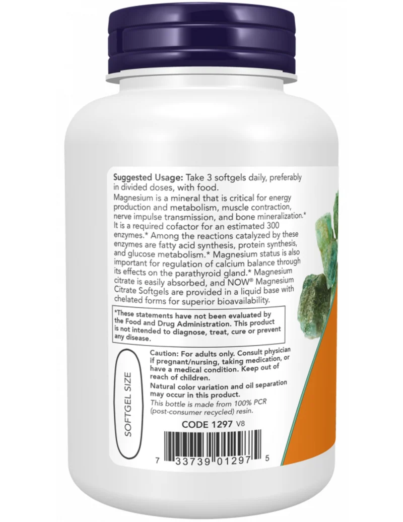 Now Foods Magnesium Citrate Softgels 90ct