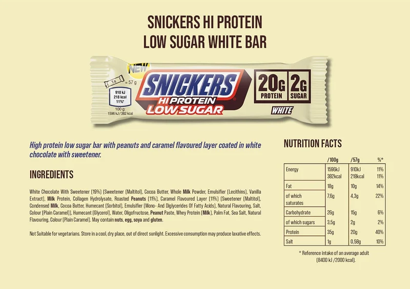Snickers Low Sugar High Protein Bar (12x57g)