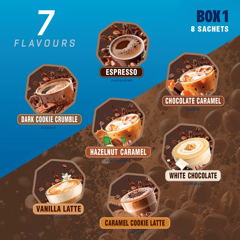 Protein Coffee proefpakket (8 sachets elk 30g)