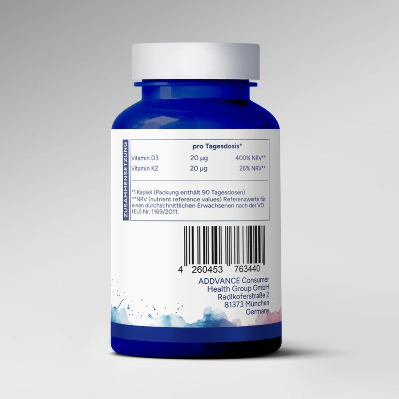 Vitamine D3+K2 (90 capsules)
