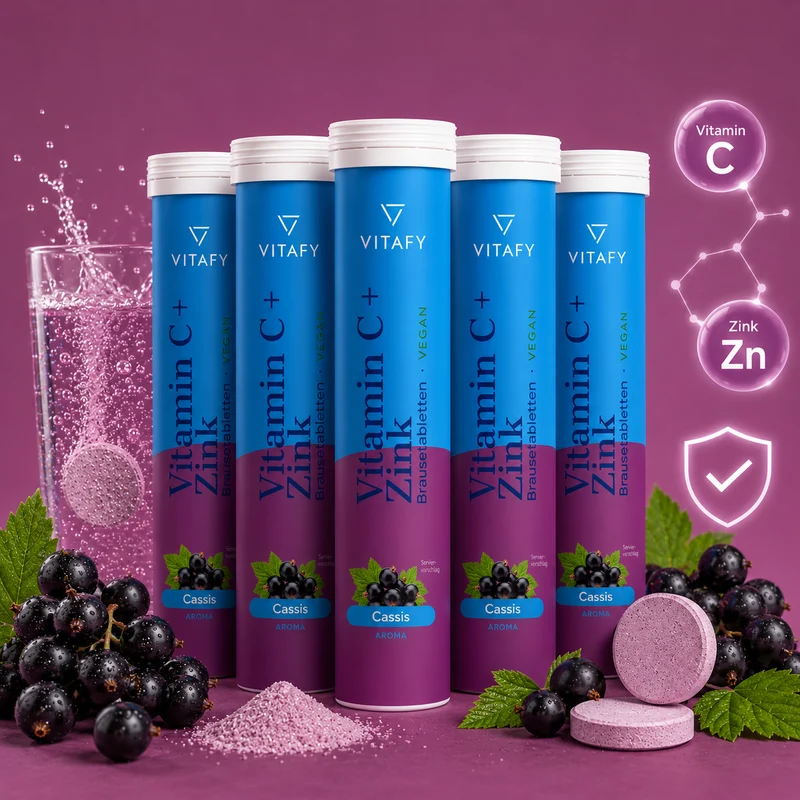 Vitamine C + Zink - Cassis (20 bruistabletten) - 6 Pack