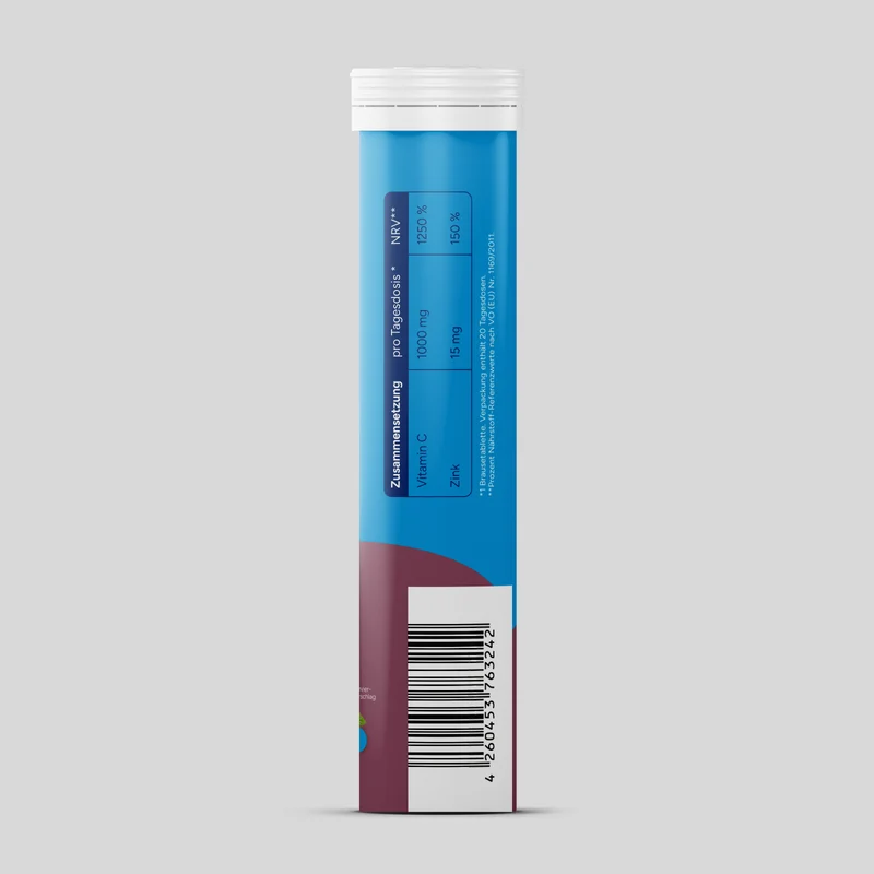 Vitamine C + Zink - Cassis (20 bruistabletten) - 6 Pack