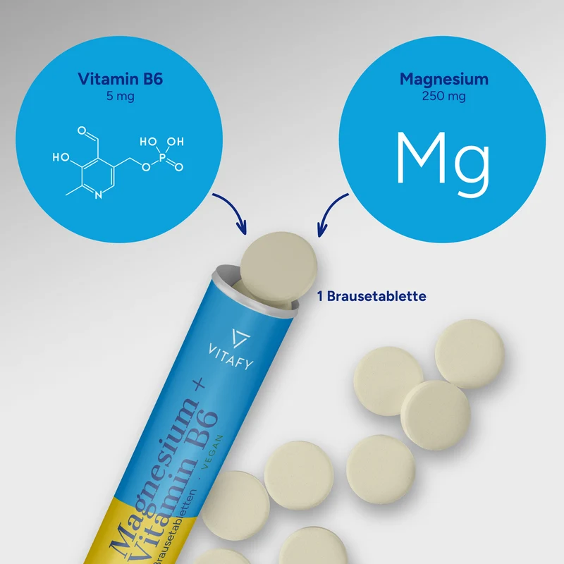 Magnesium + Vitamine B6 - Lemon (20 bruistabletten) - 6 Pack