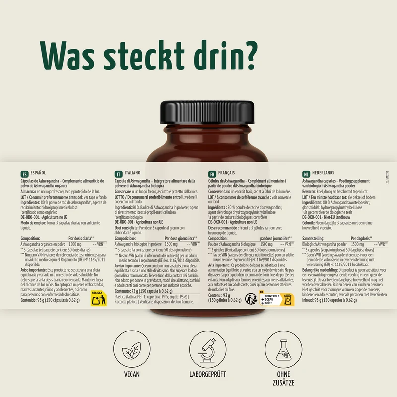 Bio Ashwagandha Kapseln (150 Kapseln)