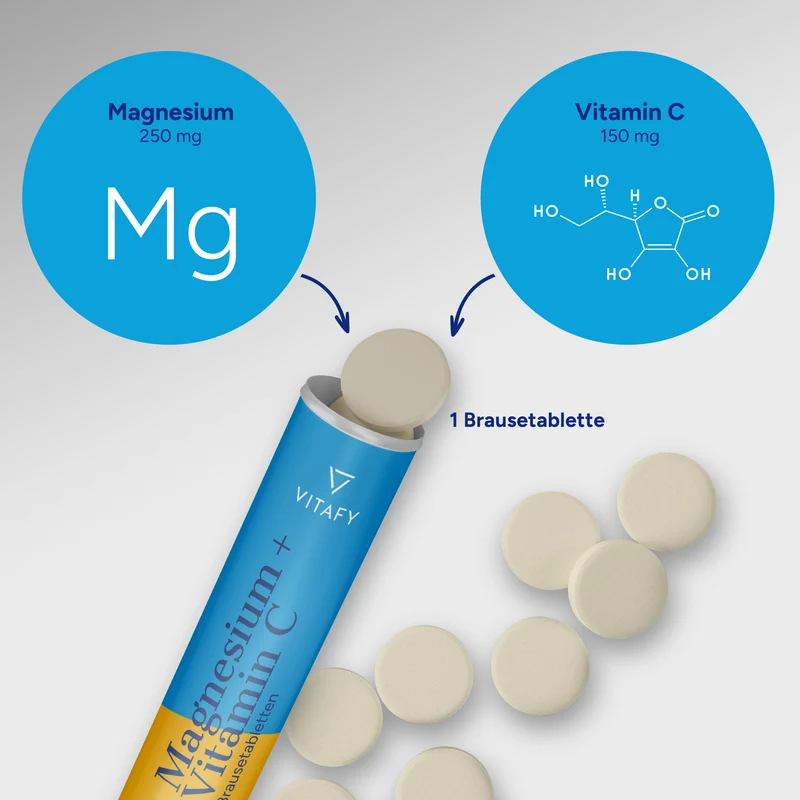 Magnesium + Vitamine C - Orange (20 bruistabletten) - 6 Pack