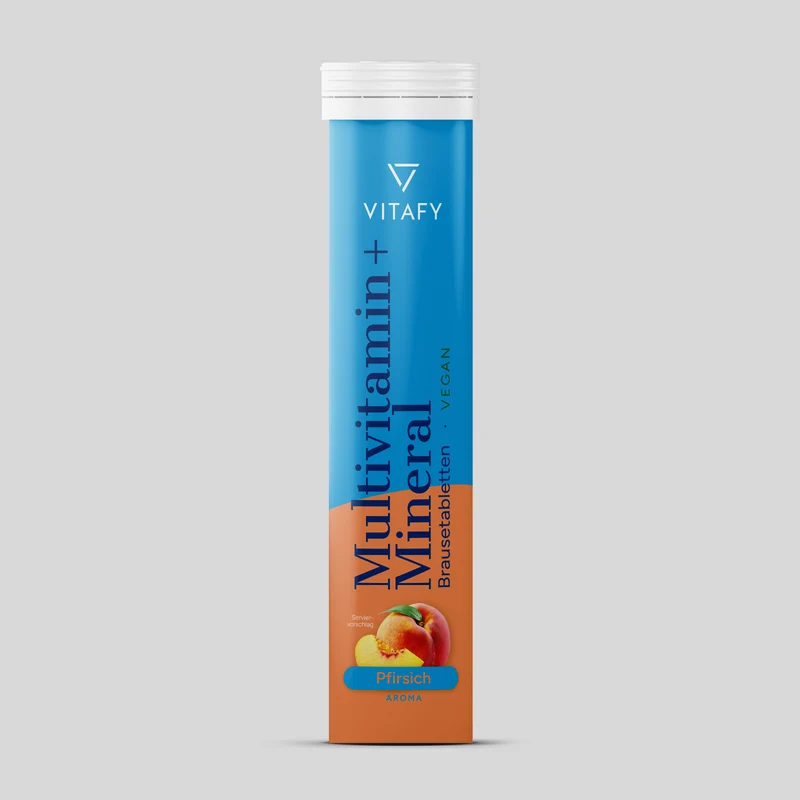 Multivitamine + Mineraal - Peach (20 bruistabletten) - 6 Pack