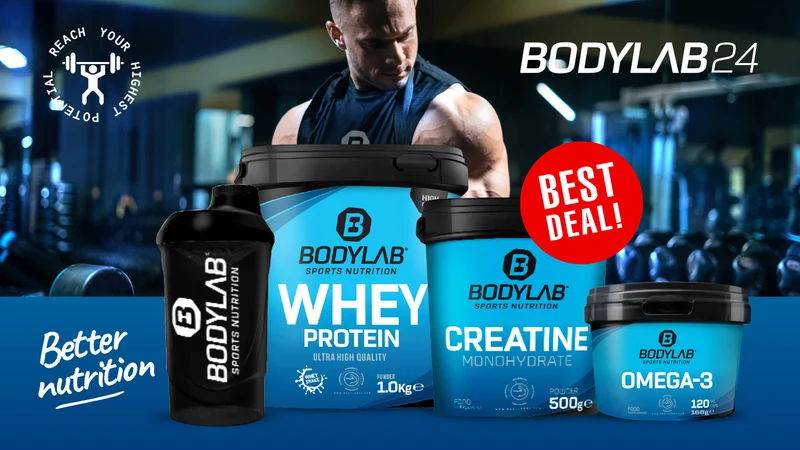 Bodylab Whey + Deal met Creatine Powder en Omega-3 capsules