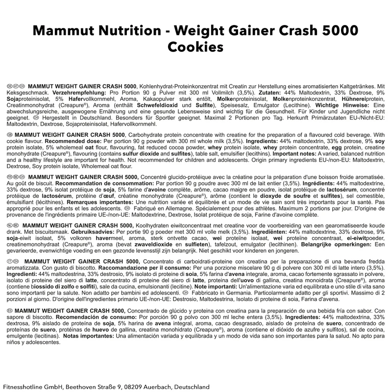 Weight Gainer Crash 5000 (4500g)