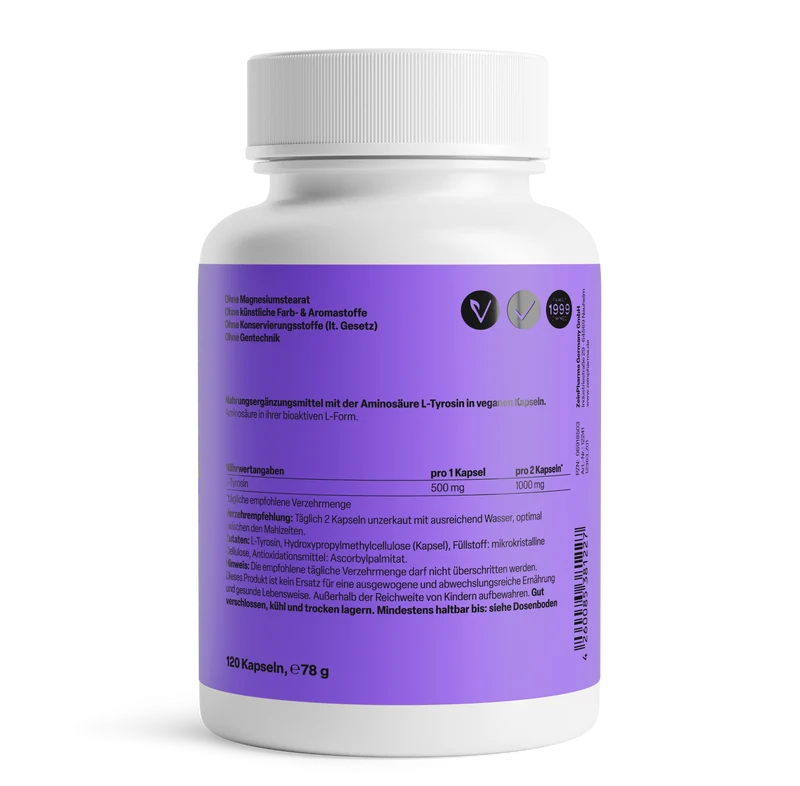 L-Tyrosine capsules 500mg (120 capsules)