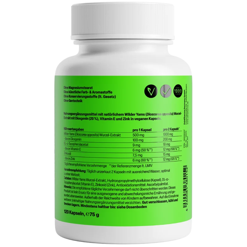 Wild Yams Plus 500mg (120 capsules)
