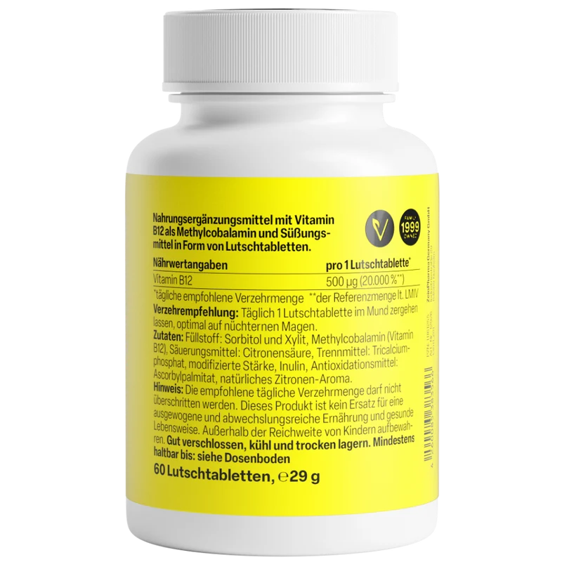 Vitamine B12 500µg (60 zuigtabletten)