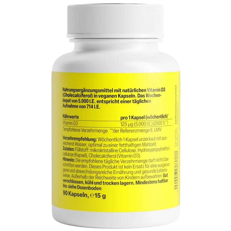 Vitamine D3 5000 I.E. (90 capsules)