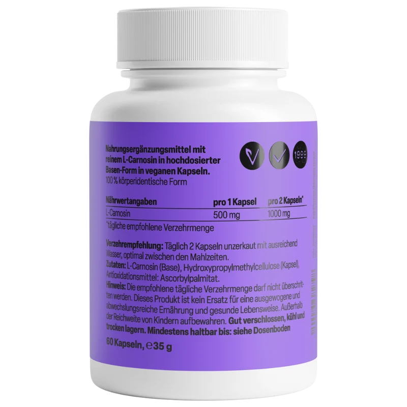 L-Carnosine 500mg (60 capsules)
