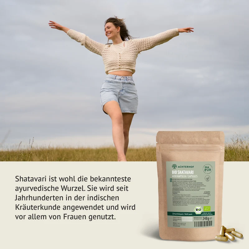 Bio Shatavari Kapseln Nachfüllpack (400 Kapseln)