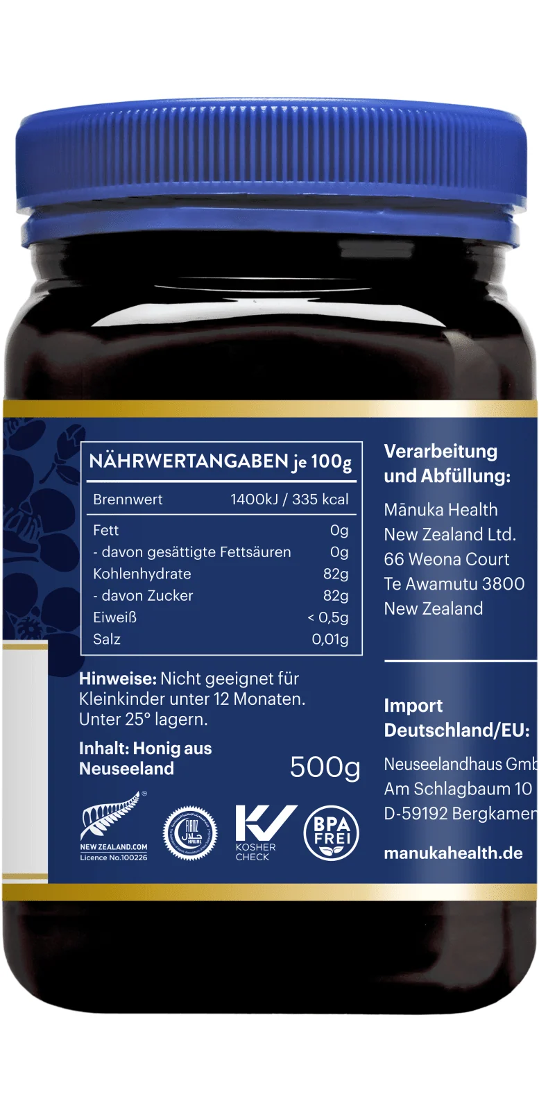 Manuka Honing MGO 550+ (500g)