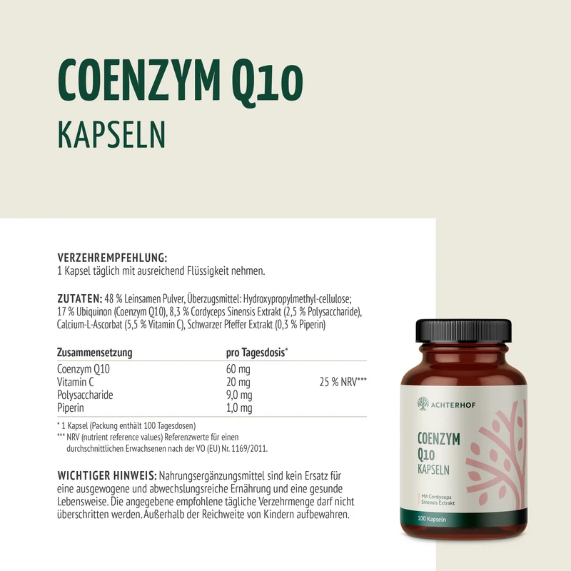 Coenzym Q10 Cordyceps (100 Kapseln)
