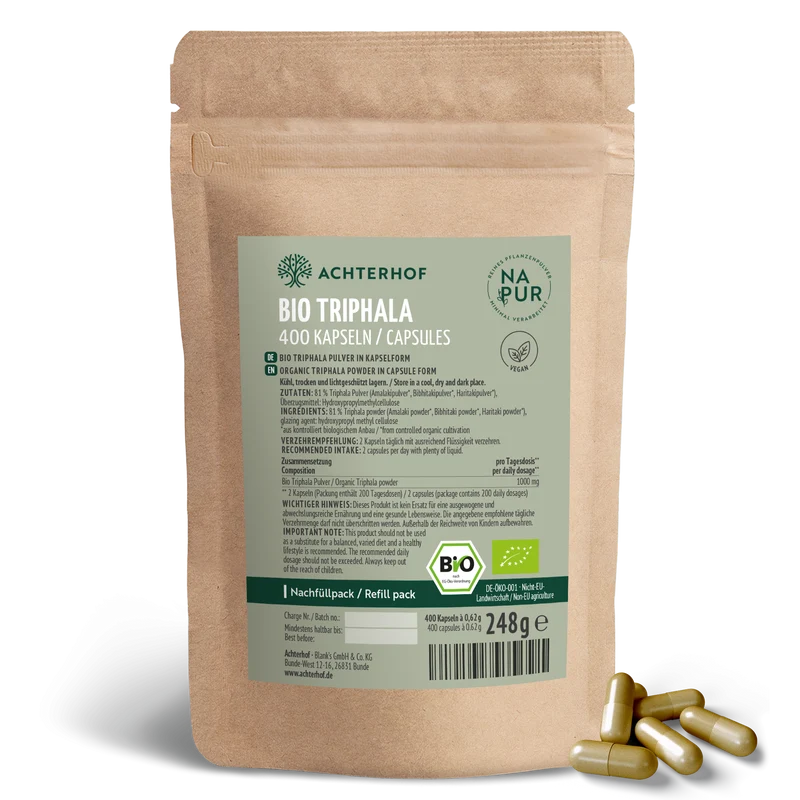 Bio Triphala Kapseln Nachfüllpack (400 Kapseln)