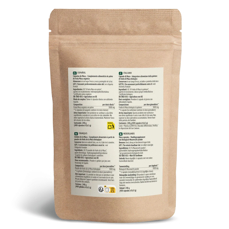 Bio Maca Kapseln Nachfüllpack (400 Kapseln)