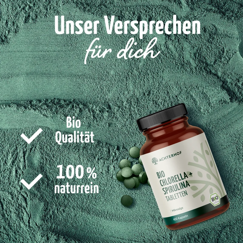 Chlorella & Spirulina Algen Tabletten Bio (400 Tabletten)