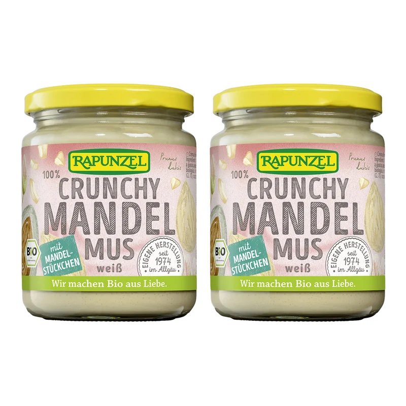 2x Mandelmus weiß Crunchy aus Europa bio (2x250g)