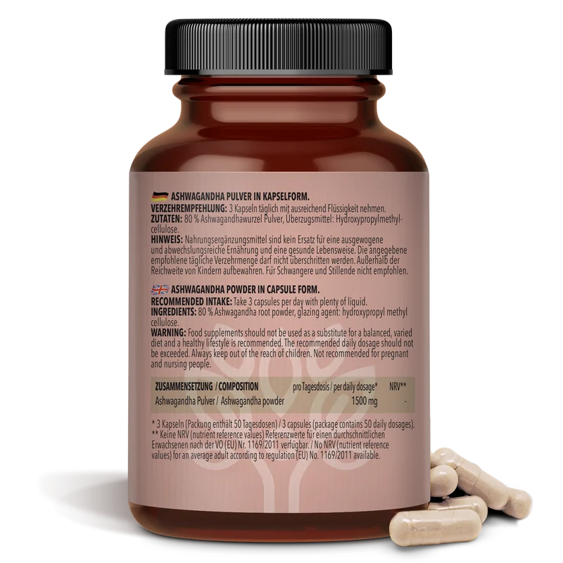 Ashwagandha Pulver in capsulevorm (150 capsules)