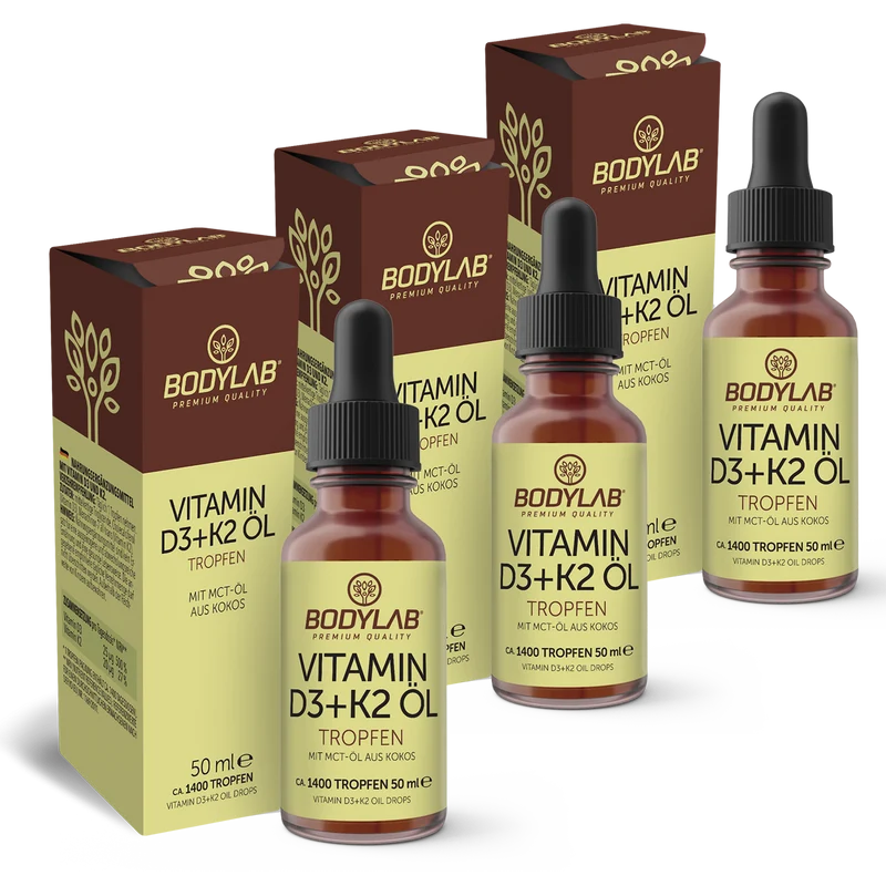 3 x Vitamine D3 + K2 oliedruppels (50 ml)